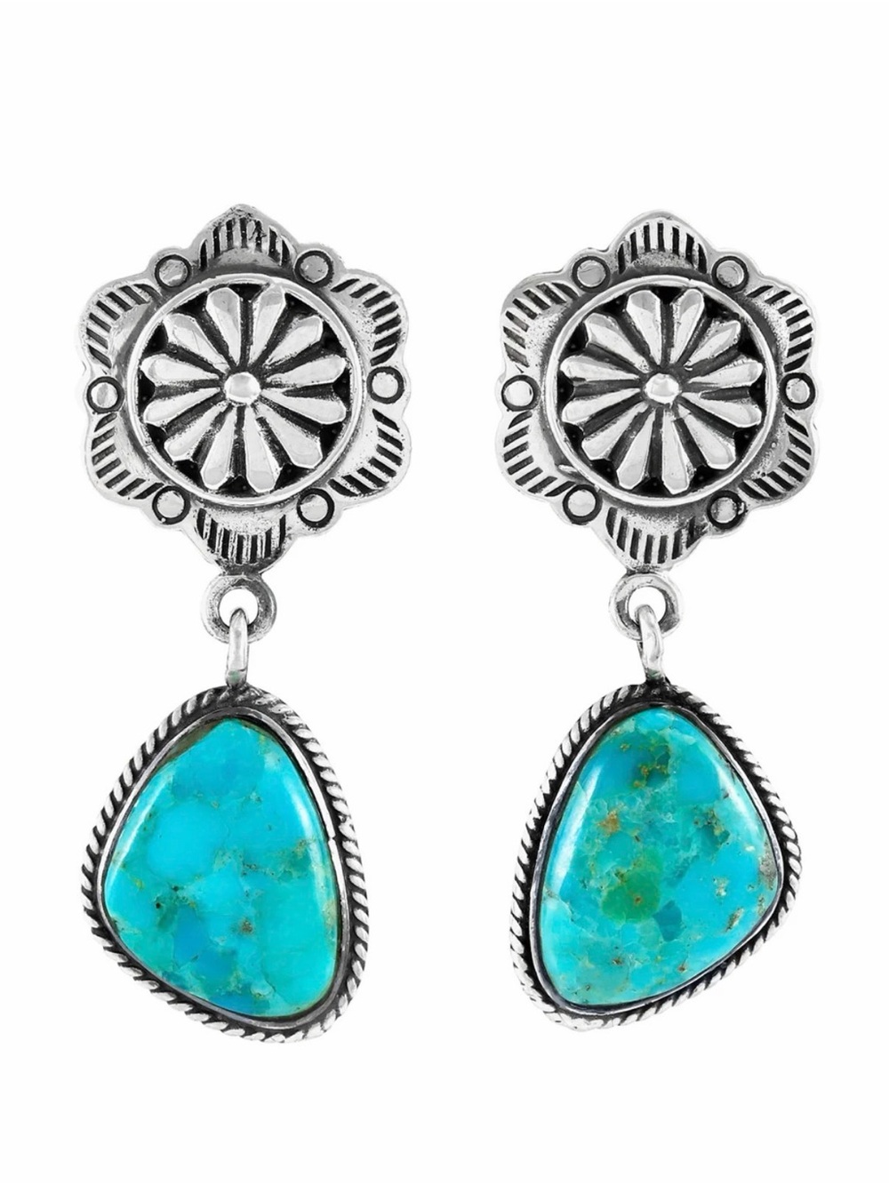 Turquoise Network Genuine Silver & Turquoise Earrings